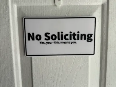 No Soliciting Sign