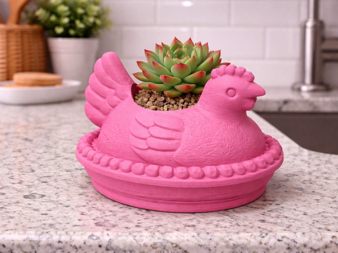 Nesting Chicken Succulent Holder