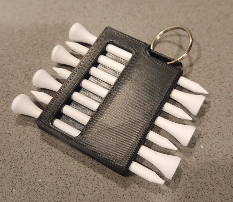Golf tee holder tag keychain