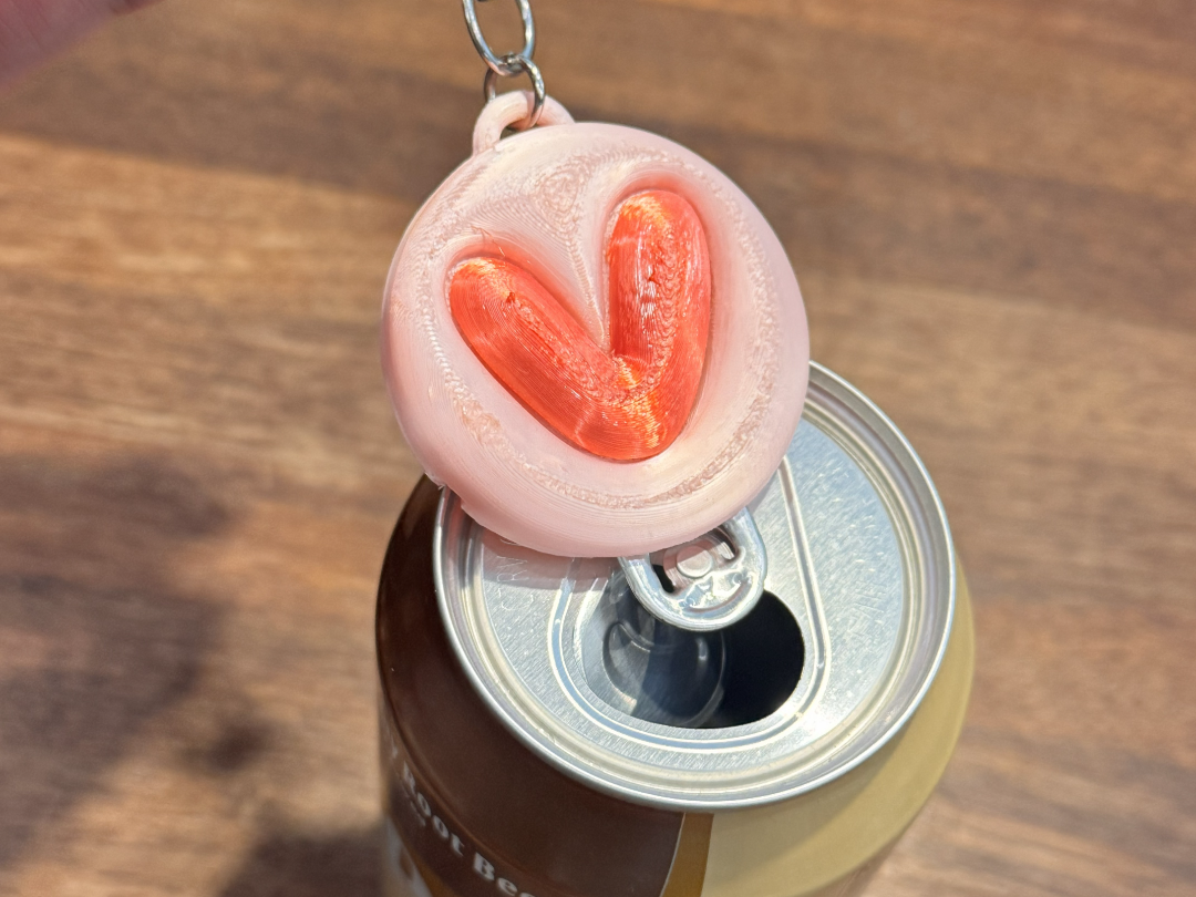 Cute Heart Soda Can Opener Keychain, NO AMS 