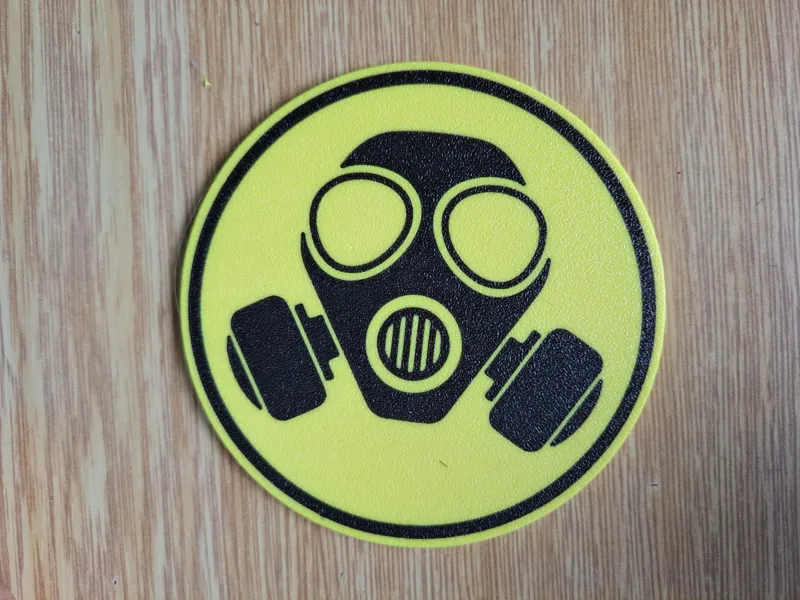 Warning Sign Coaster #04 – Gas Mask