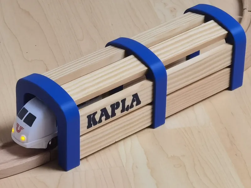 Tunnel for toy train made of KAPLA