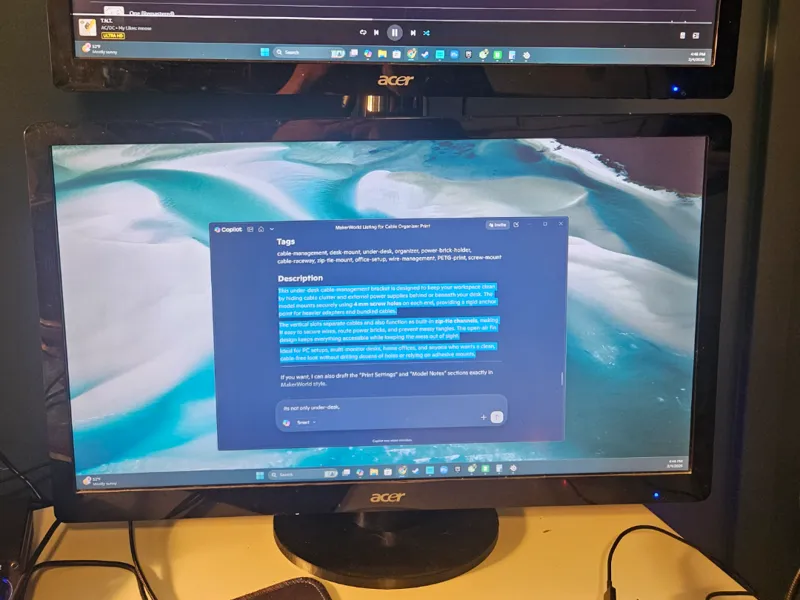 acer monitor vertical mount