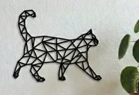 Décoration murale chat géométrique en marche — photo 2