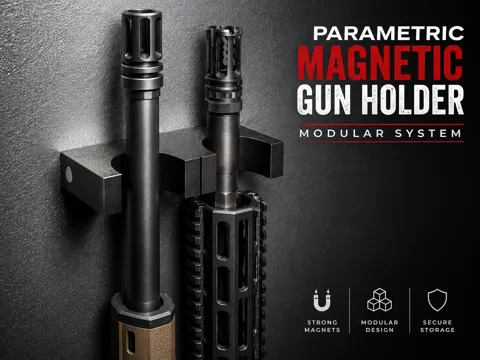Soporte: Parametric Magnetic Gun Holder | Modular System — referencia de MakerWorld