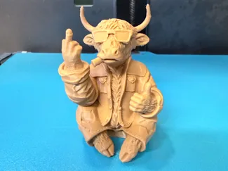 Funny Middle Finger Highland Cow Figurine