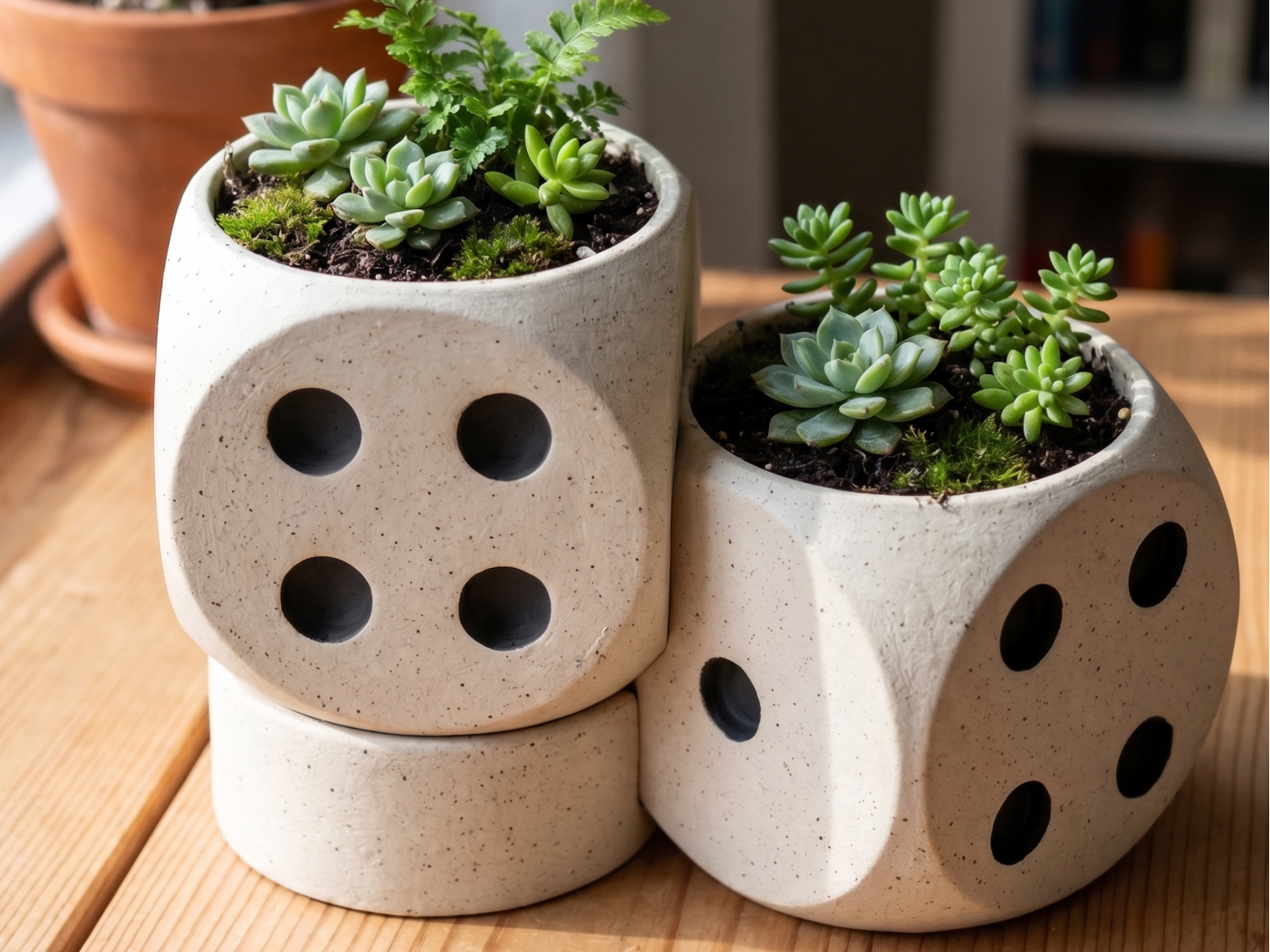 Dice Planter with Base