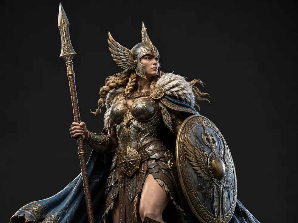 Modelo para impresión 3D: Brynhildr, Valkyrie of the Fallen. Referencia del modelo original.