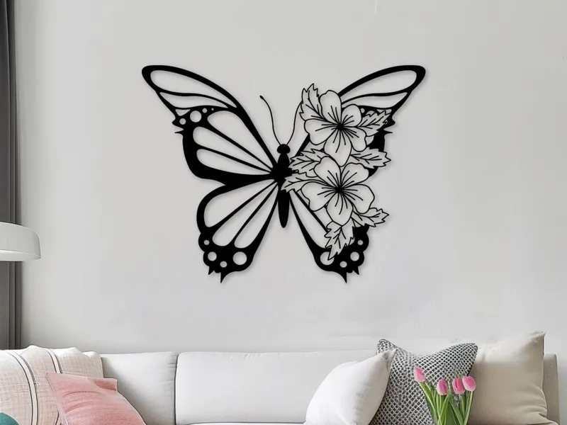 WallArt Flower Butterfly 002