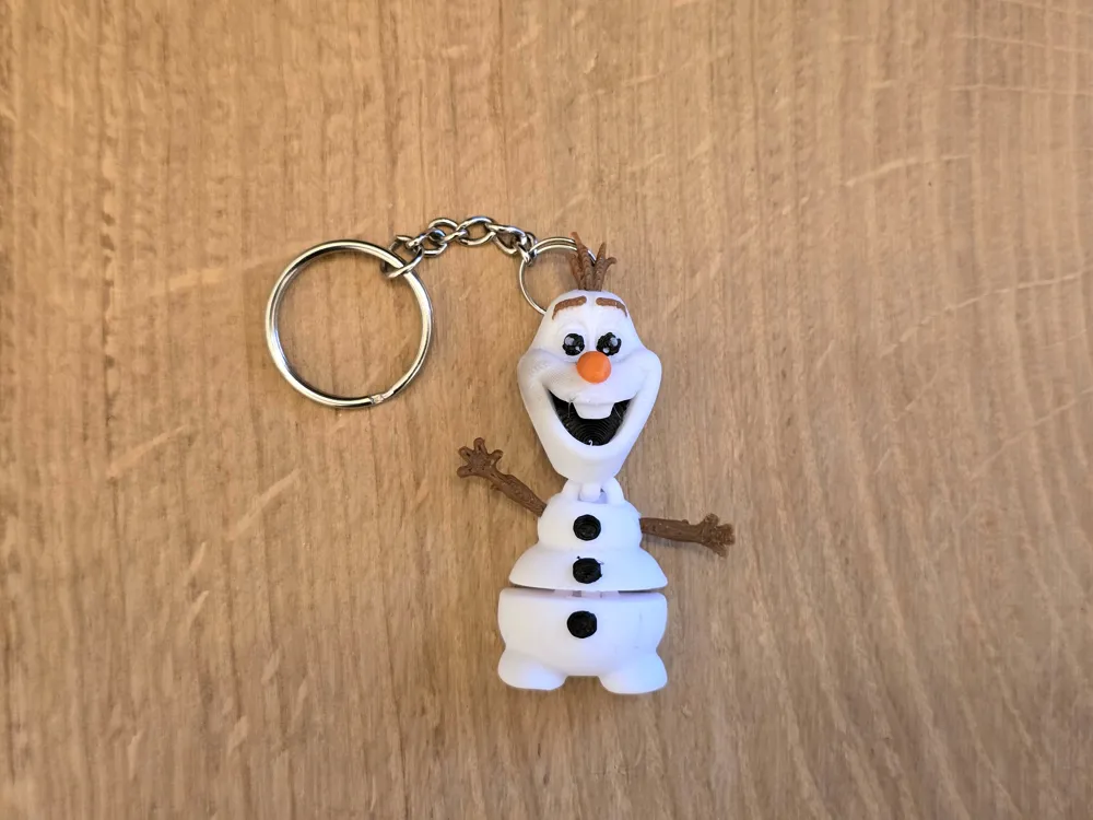 Snowman Olaf flexi keychain - Free 3D Print Model - MakerWorld