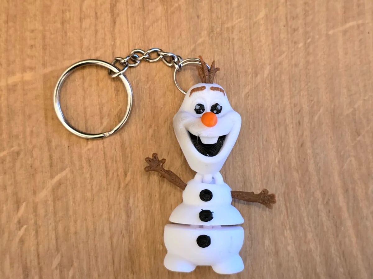 Snowman Olaf flexi keychain - Free 3D Print Model - MakerWorld