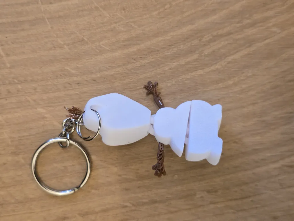 Snowman Olaf flexi keychain - Free 3D Print Model - MakerWorld