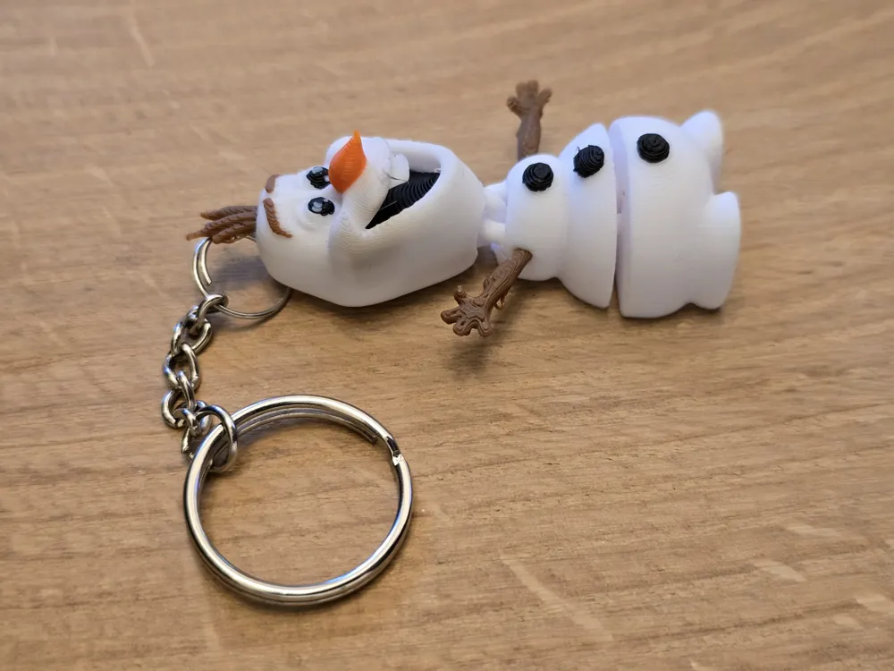 Snowman Olaf flexi keychain - Free 3D Print Model - MakerWorld