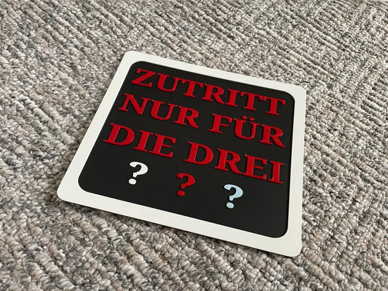 Türschild - Zutritt nur für die drei ???