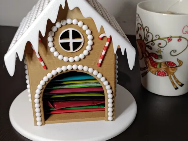 Gingerbread house tea bags holder