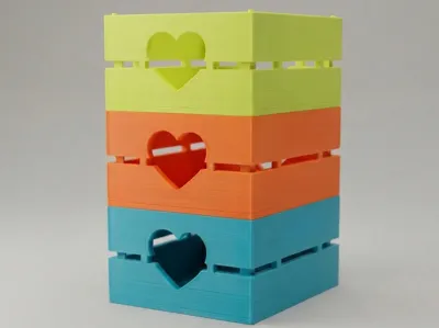 Stackable Heart Storage Crate 120 x 154 x 78 mm