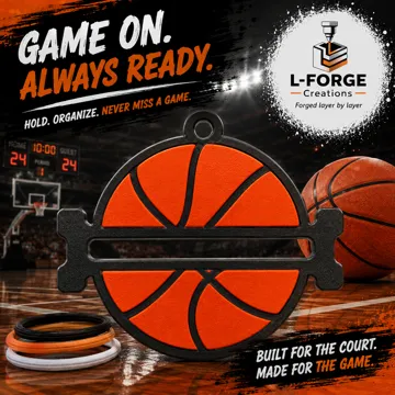 Accesorio para sujetar ligas de cabello: Basketball Hair Tie Holder Keychain — vista de referencia 3