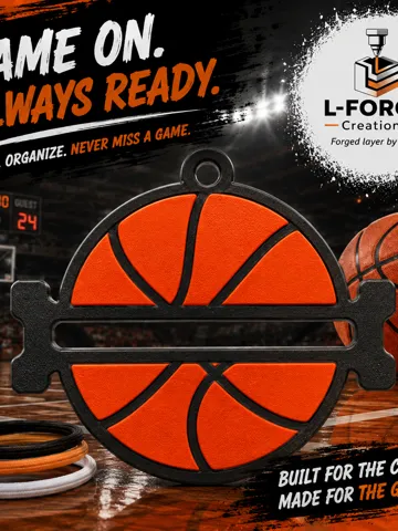 Accesorio para sujetar ligas de cabello: Basketball Hair Tie Holder Keychain — vista de referencia 2