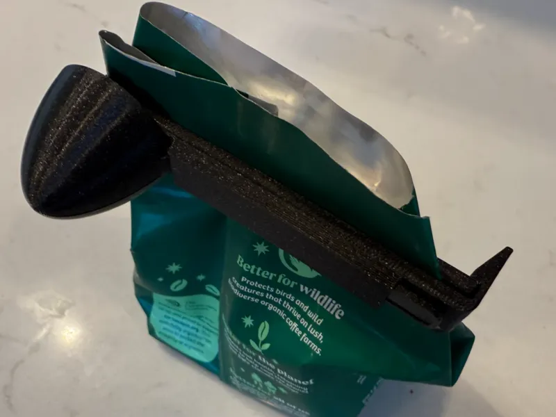 Coffee Bag Clip w/ Coffee Scoop Holder