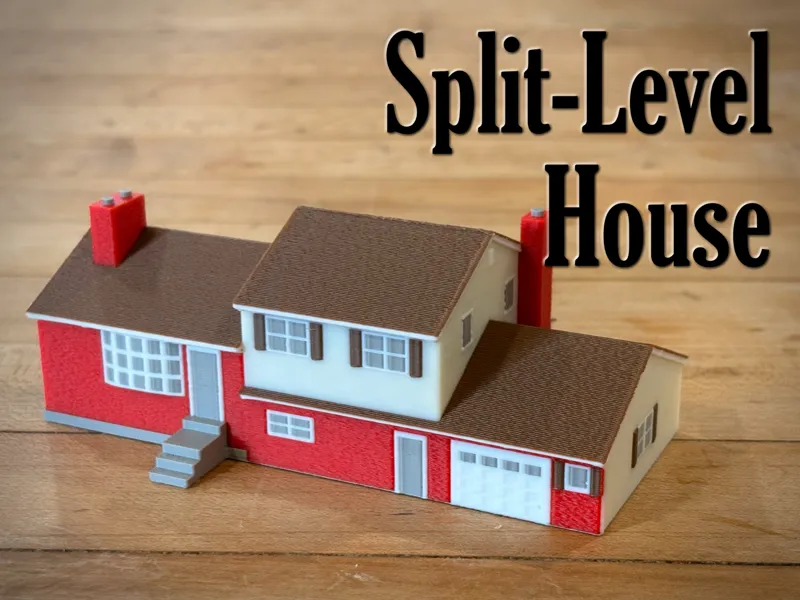 Split-Level Suburban House (N Gauge Scale)