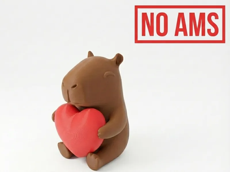 Valentine's Capybara Hugging Heart - NO AMS!