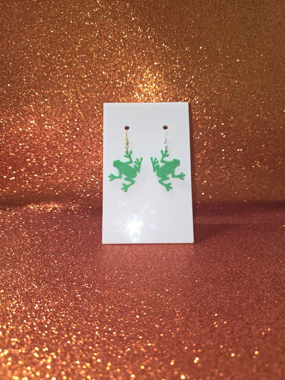 Froggy earrings view 2