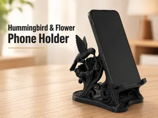 Beautiful Hummingbird Flower Phone Stand