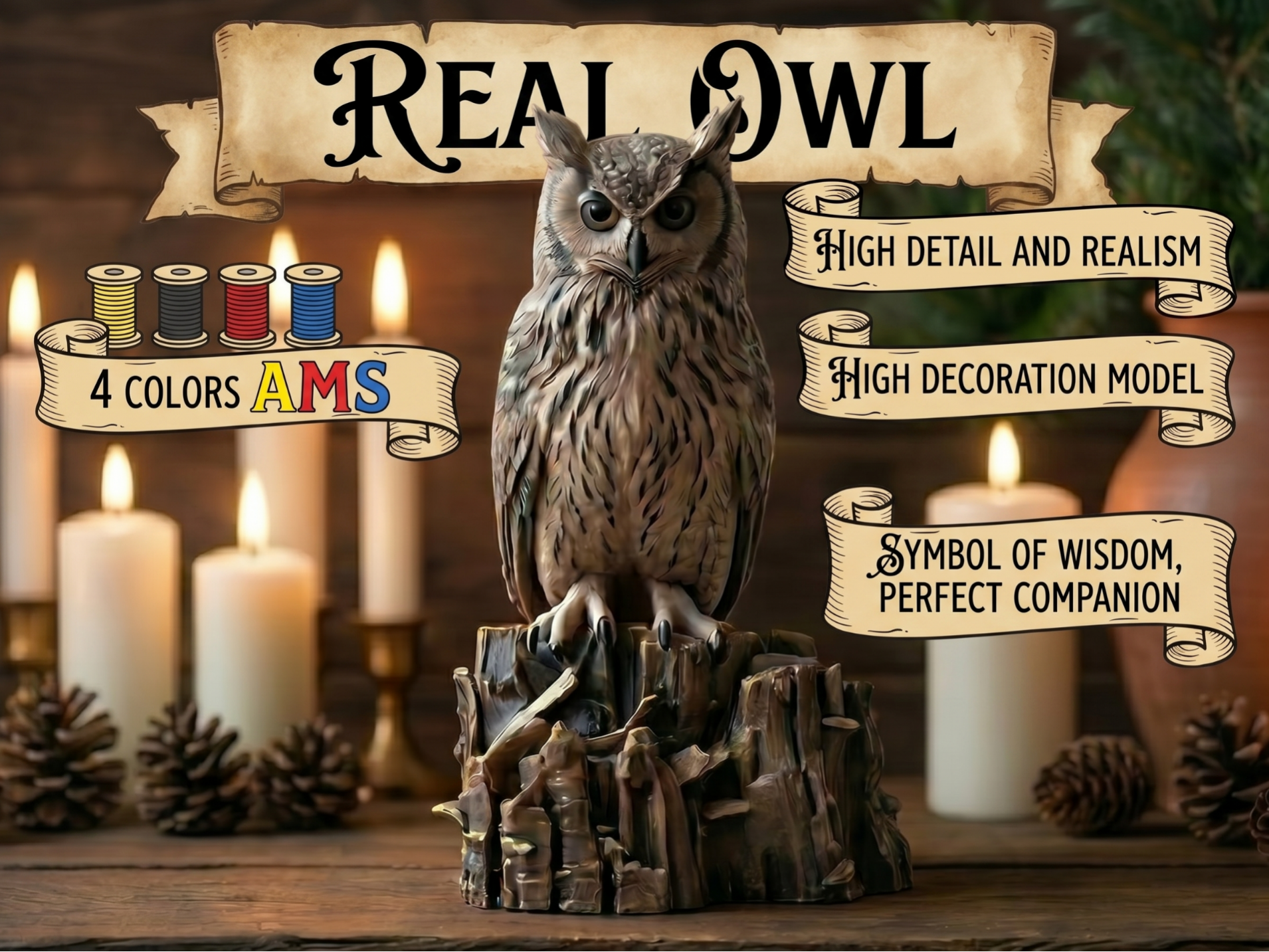 Real Owl 4 Colors AMS