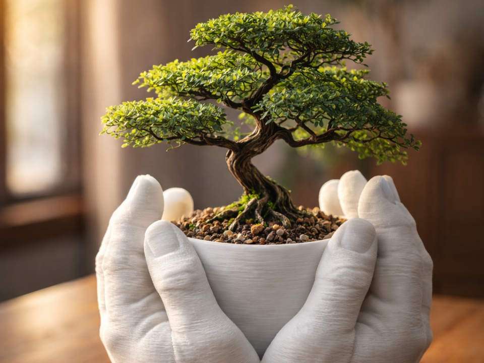 Praying Hands Bonsai Planter | Spiritual Planter