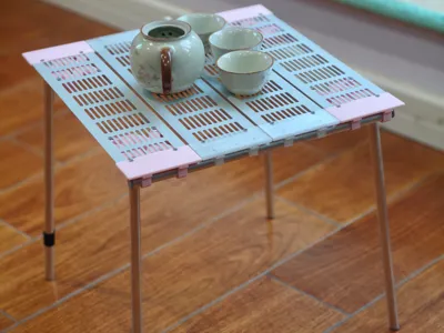 Camping small square table DIY aluminum outdoor square table Snow Peak alternative fishing table for solo camping