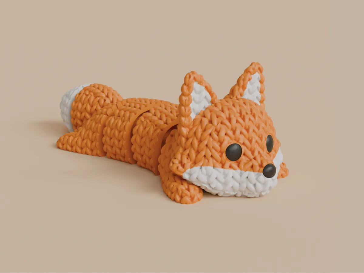 Knitted Articulated Fox by Smoggy3D MakerWorld: Download Free 3D Models - 3D model önizlemesi