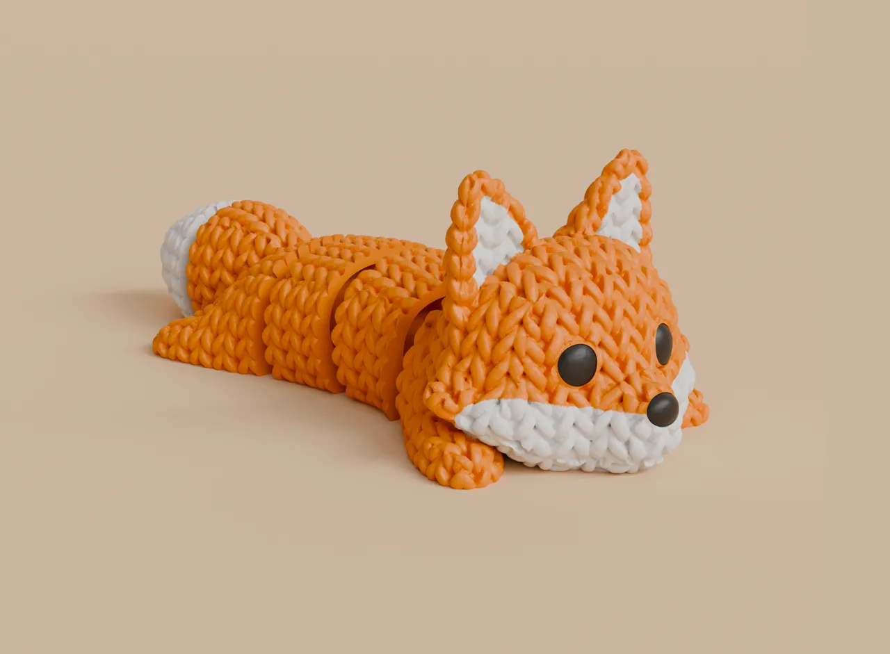 Knitted Articulated Fox view 3