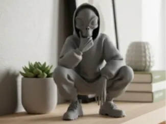 Streetwear Squat Alien Figurine (250mm No-Infi
