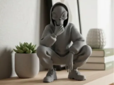Streetwear Squat Alien Figurine (250mm No-Infi