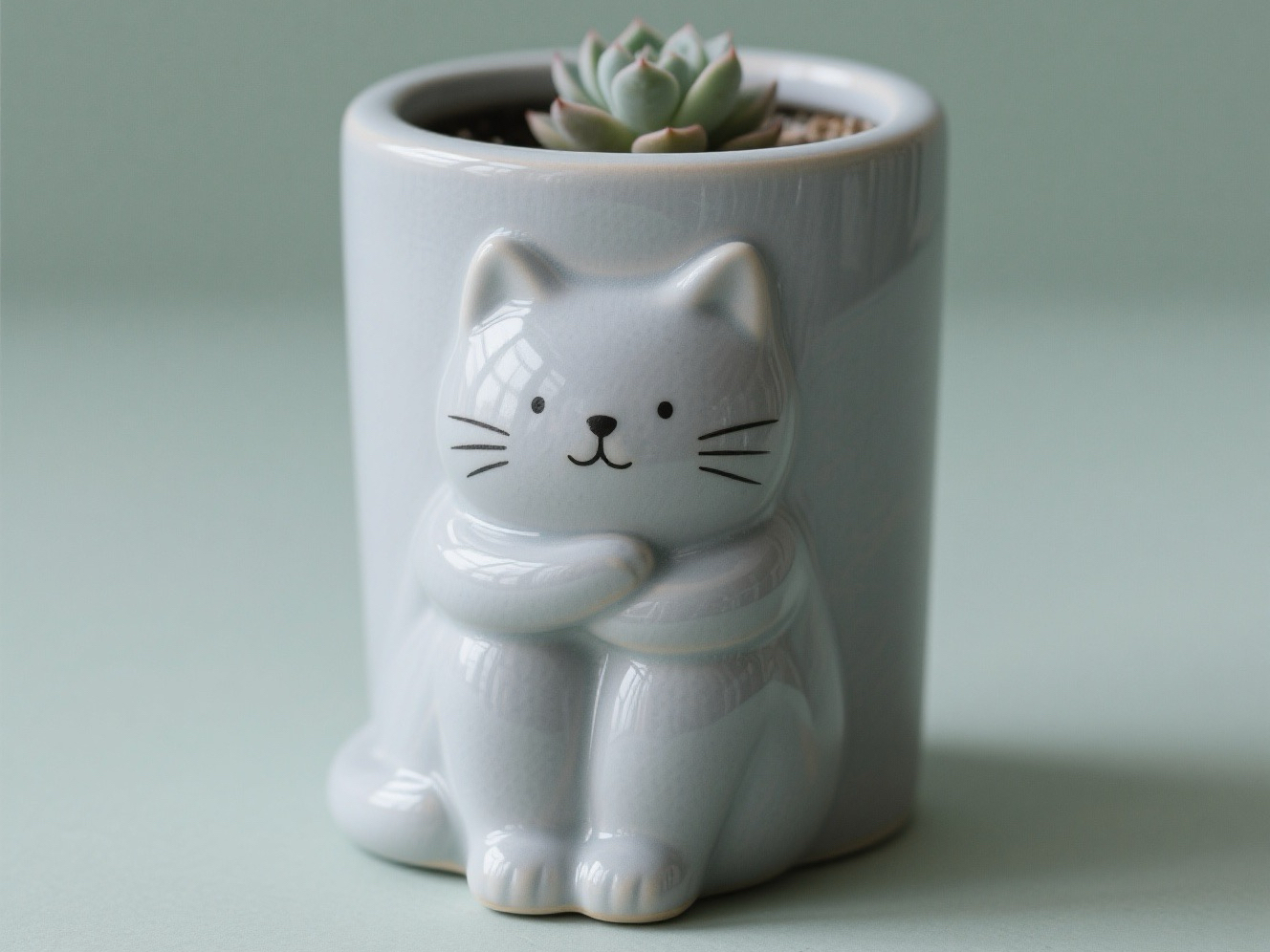 猫猫花盆笔筒水杯不漏水