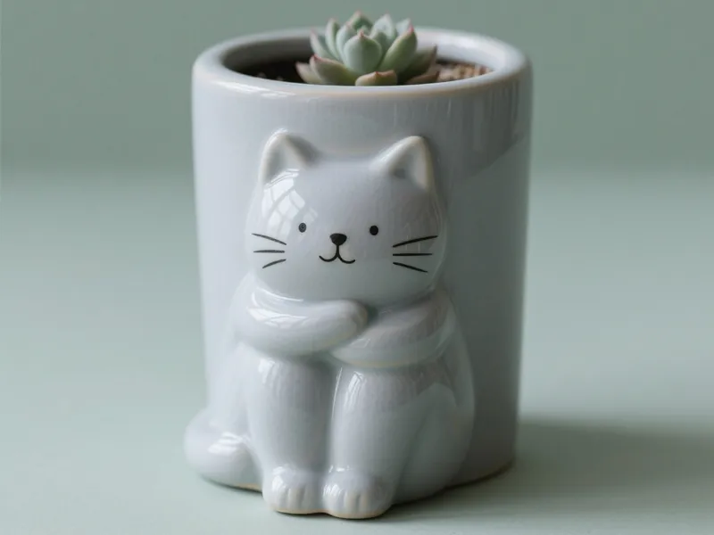 猫猫花盆笔筒水杯不漏水