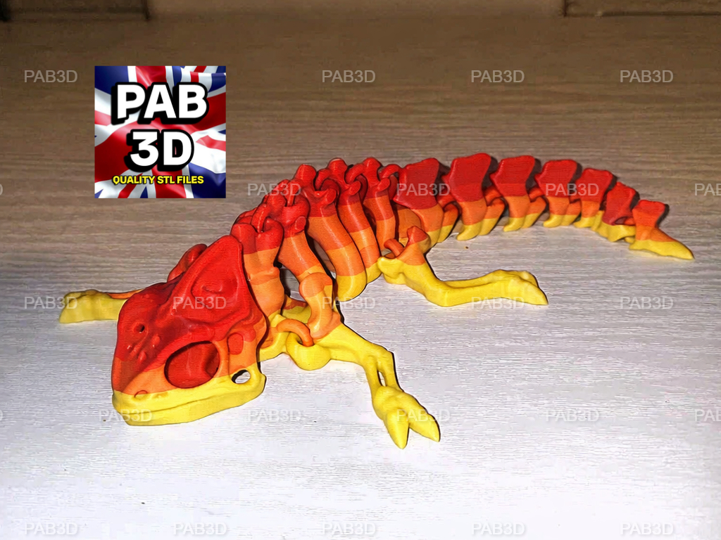 Miniatura 1 do modelo 3D Articulated flexi skeleton Lizard