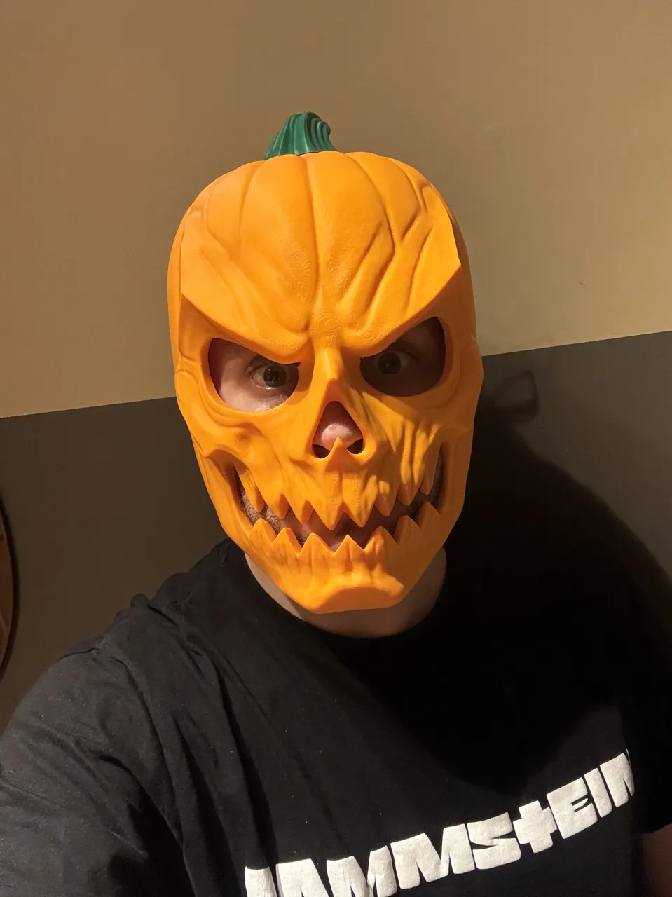 Pumpkin Skull Halloween Mask view 3