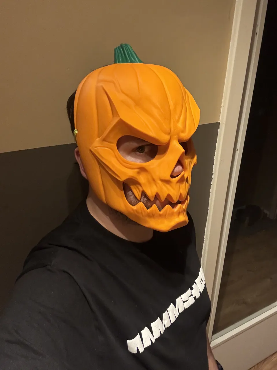 Pumpkin Skull Halloween Mask view 4