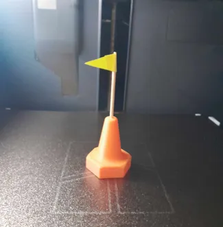 Traffic cone with toothpick