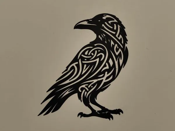 Décoration murale corbeau tribal