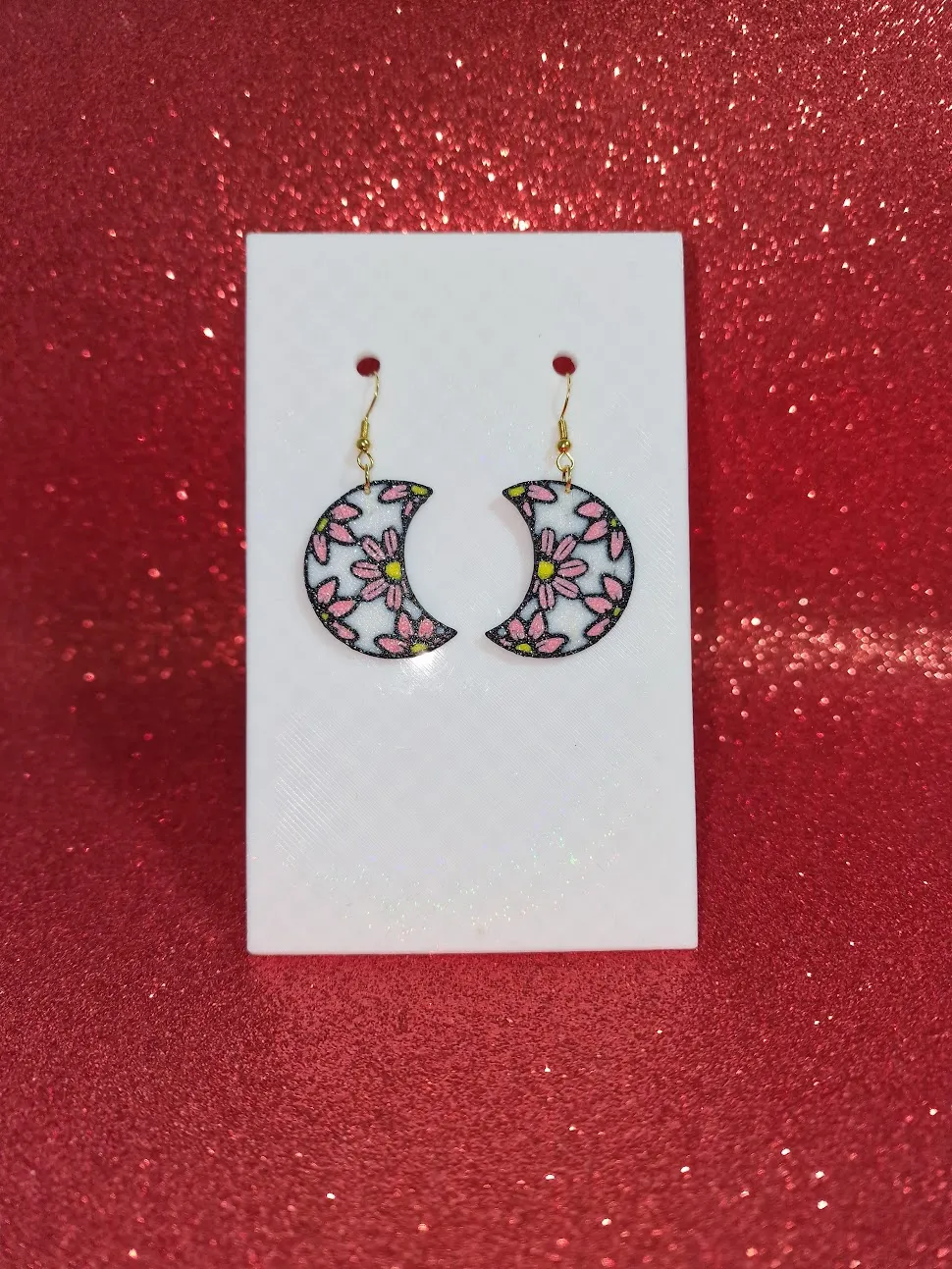 A flowers moon earrings view 2