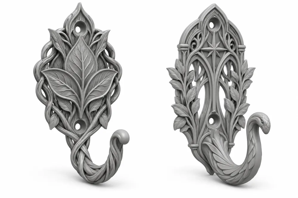 Ethereal Nature & Architecture Wall Hooks Set - Free 3D Print Model ...