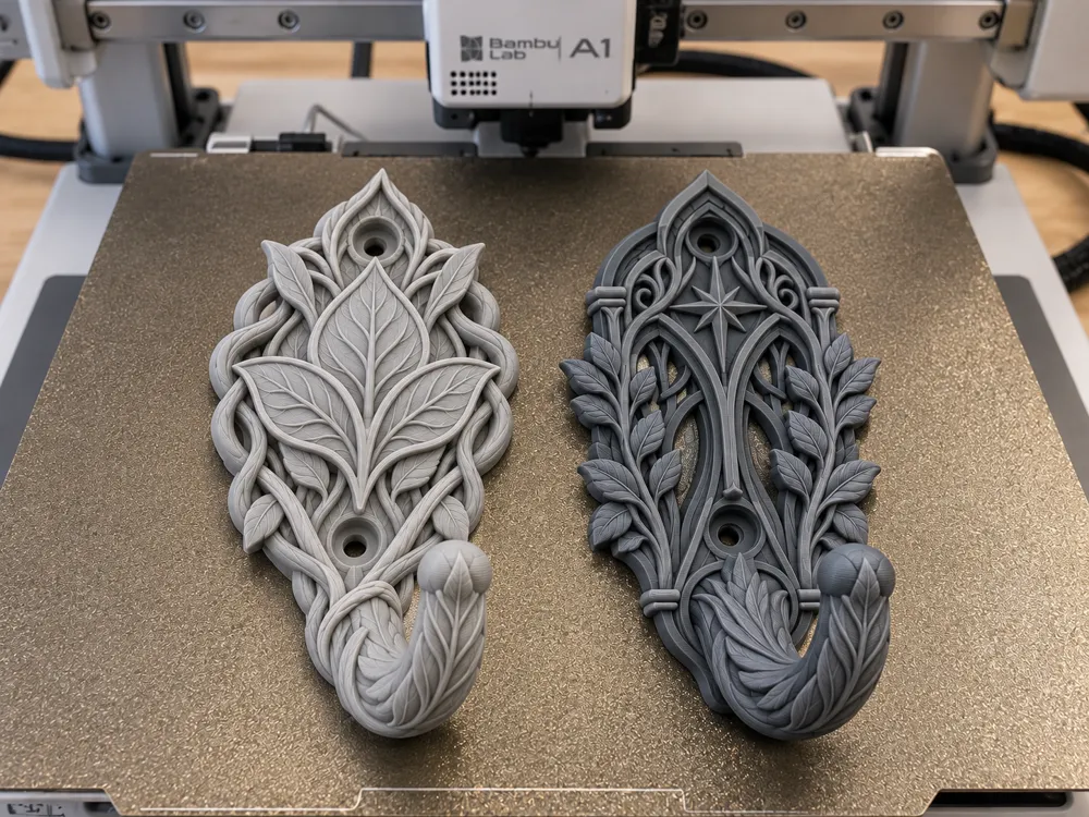 Ethereal Nature & Architecture Wall Hooks Set - Free 3D Print Model ...