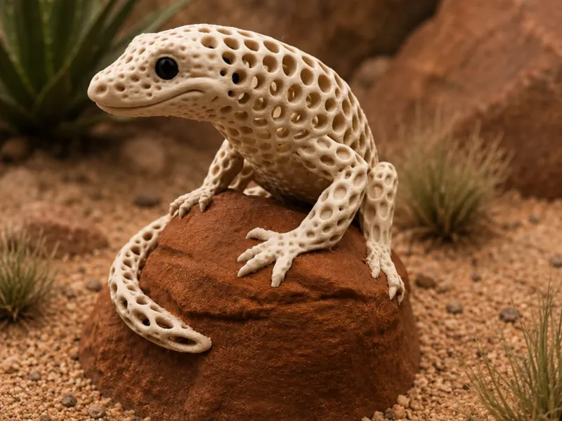 Gecko on Rock in Voronoi Style Reptile
