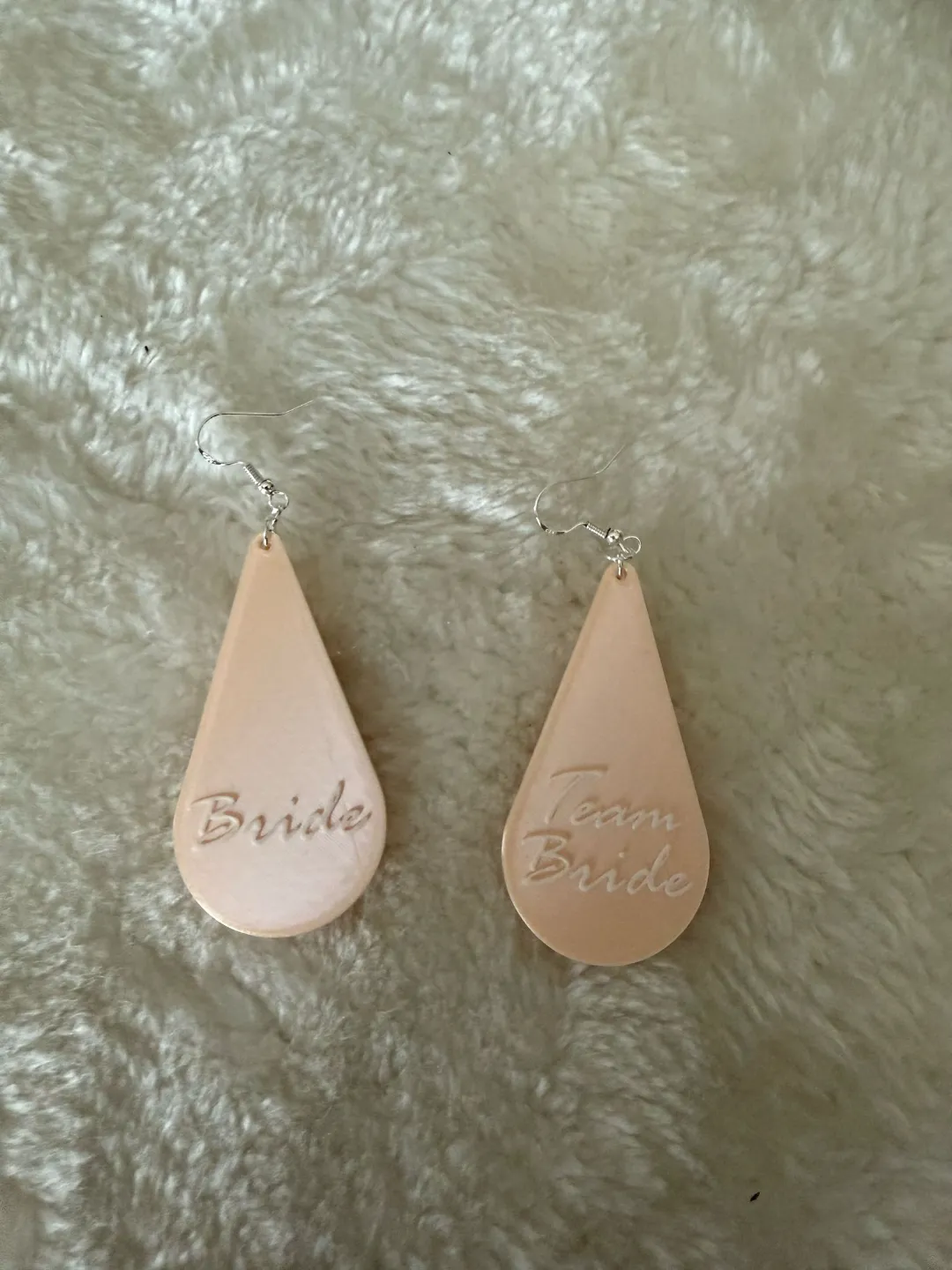 Bachelorette/wedding earrings view 3