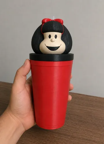 Modelo para impresión 3D: Vaso Milkshake de Mafalda Comic Argentina Pelicula — vista de referencia 4