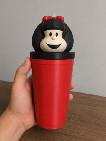 Modelo para impresión 3D: Vaso Milkshake de Mafalda Comic Argentina Pelicula — vista de referencia 2