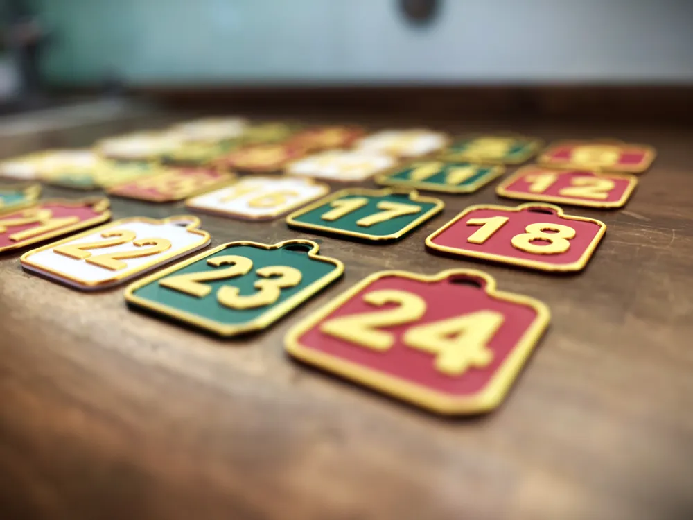 Set of 25 Labels for Advent Calender incl. Box by Putzlappen MakerWorld ...