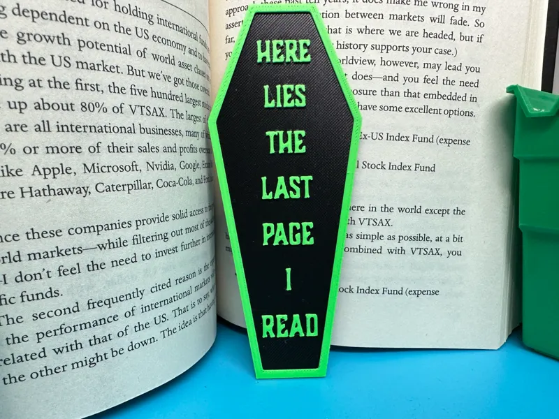 Here Lies the Last Page You Read coffin bookmark